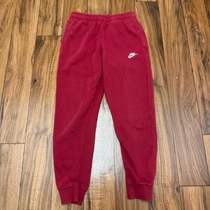 Nike Jogger Sweatpants Mens Small Maroon Club Fleece Knit Drawstring BV2671